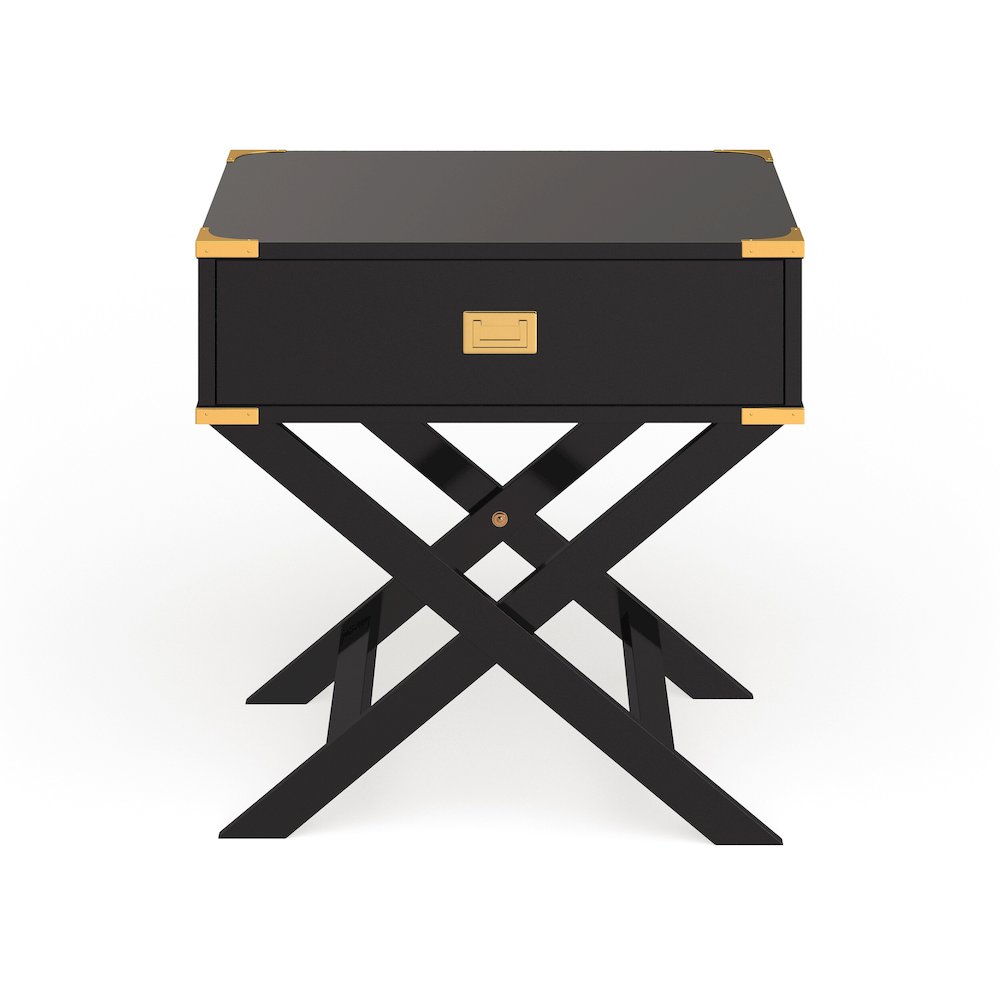 Nenol Contemporary Wood X-Shape Legs End Table. Picture 2