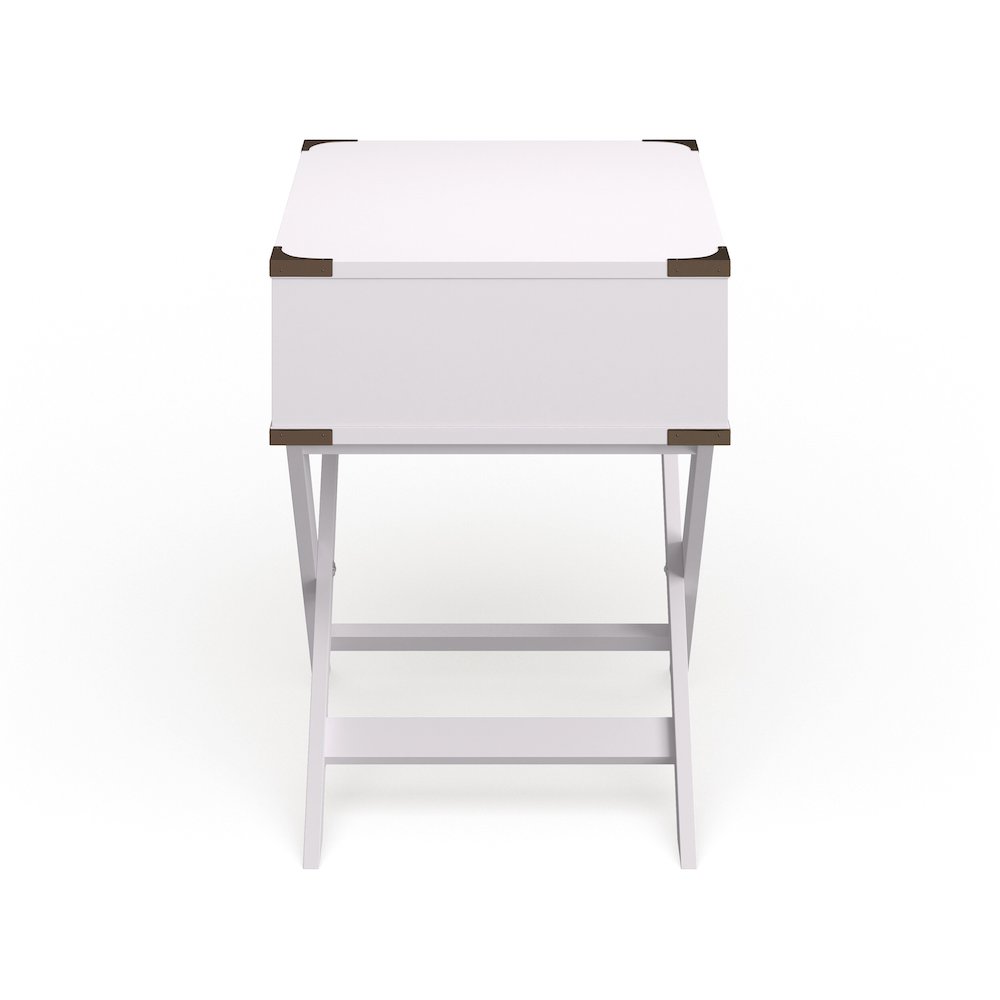 Nenol Contemporary Wood X-Shape Legs End Table. Picture 3