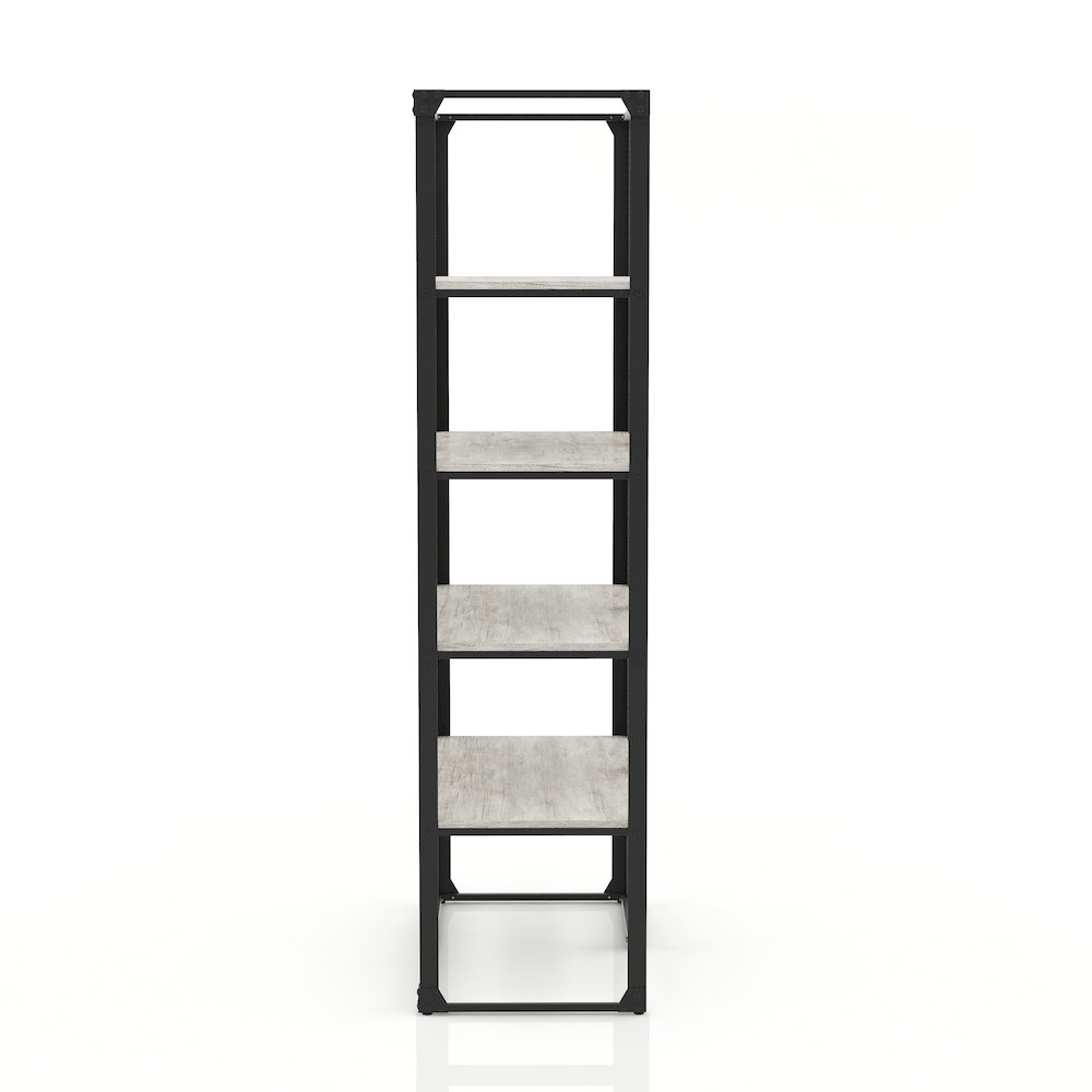 Gorvac Industrial Metal 4-Shelf Bookcase in Black and Gray. Picture 3