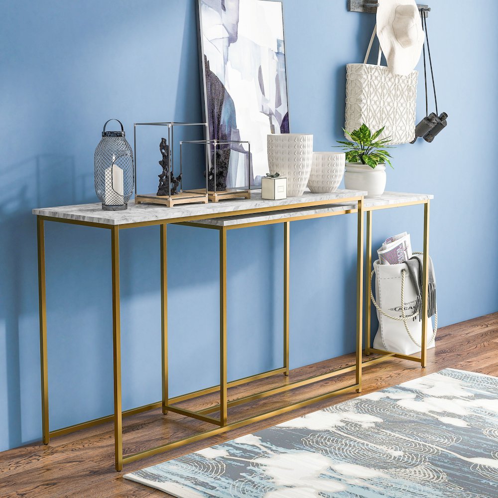 Dallan Metal 2-Piece Nesting Sofa Table. Picture 3