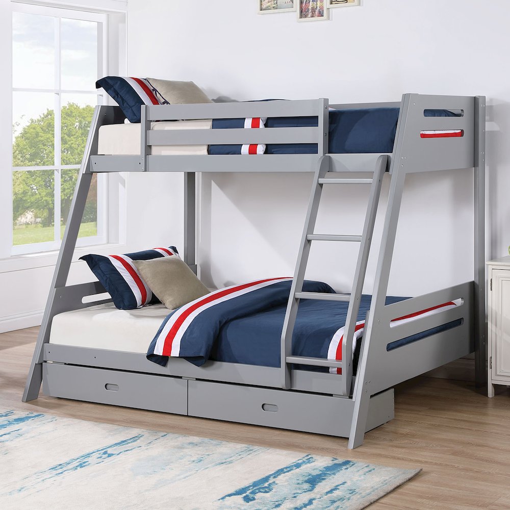 Challen 2-Drawer Wood Twin over Full Bunk Bed. Picture 2