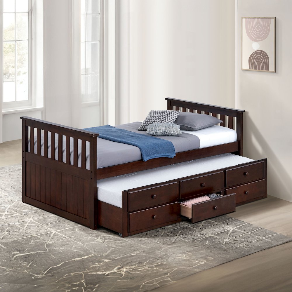 Aurelia Wood Twin Captain Bed with Trundle. Picture 2