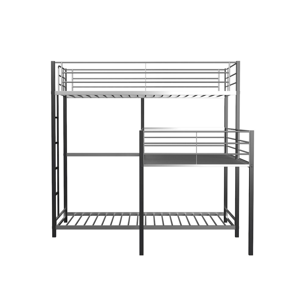 Crossman Metal Twin Triple Bunk Bed in Sand Black. Picture 3