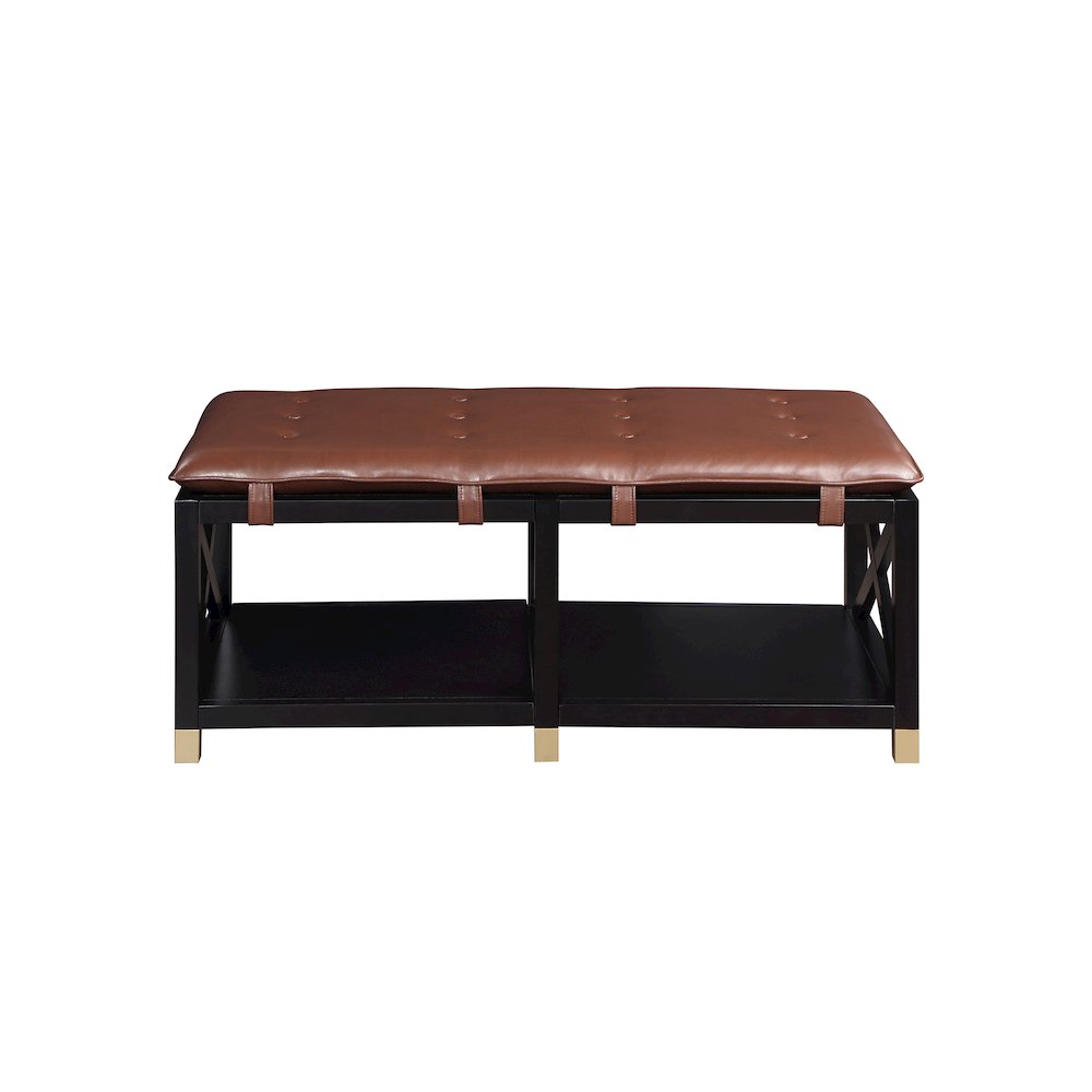 Tally 48.5" Wide Wood Bench with Removable Cushion. Picture 2