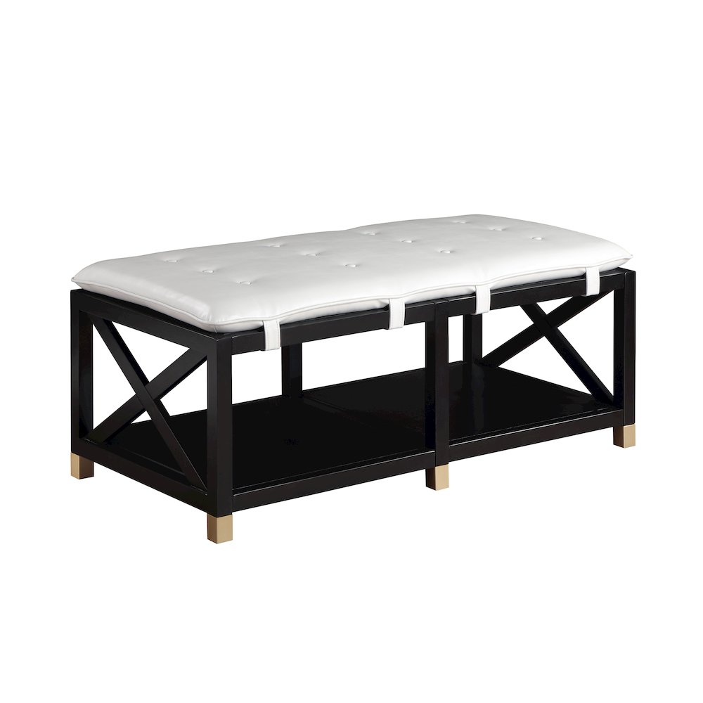 Tally 48.5" Wide Wood Bench with Removable Cushion. Picture 1