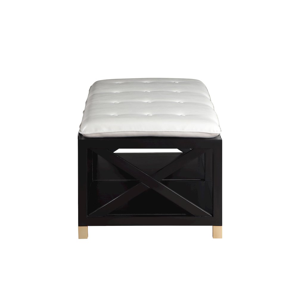 Tally 48.5" Wide Wood Bench with Removable Cushion. Picture 3