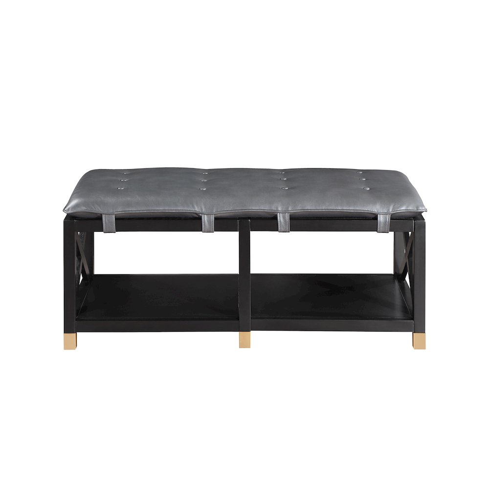 Tally 48.5" Wide Wood Bench with Removable Cushion. Picture 2