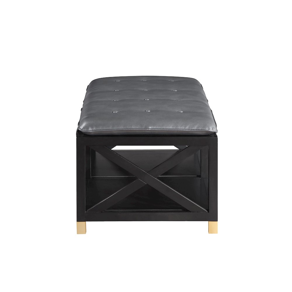 Tally 48.5" Wide Wood Bench with Removable Cushion. Picture 3
