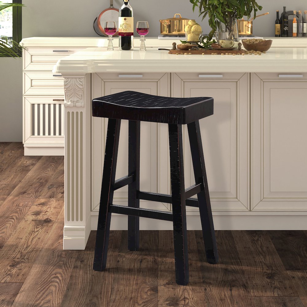 Fuller Solid Wood Saddle Stools (Set of 2). Picture 2