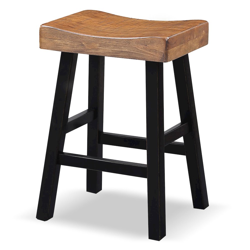 Fuller Solid Wood Saddle Stools (Set of 2). Picture 1