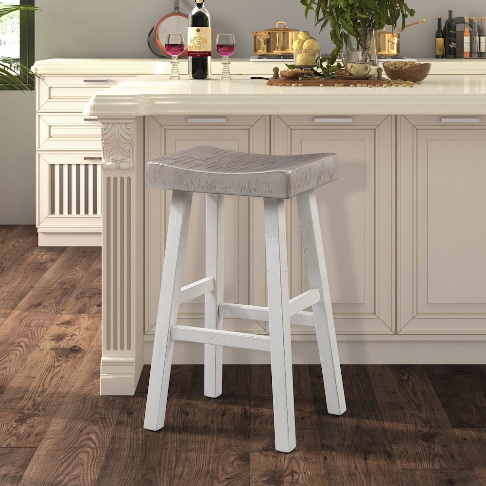 Fuller Solid Wood Saddle Stools (Set of 2). Picture 2