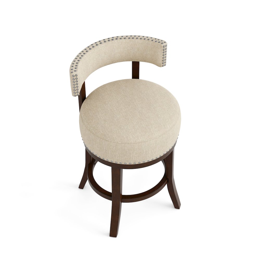 Kalin Fabric Swivel Bar Stool (Set of 2). Picture 3