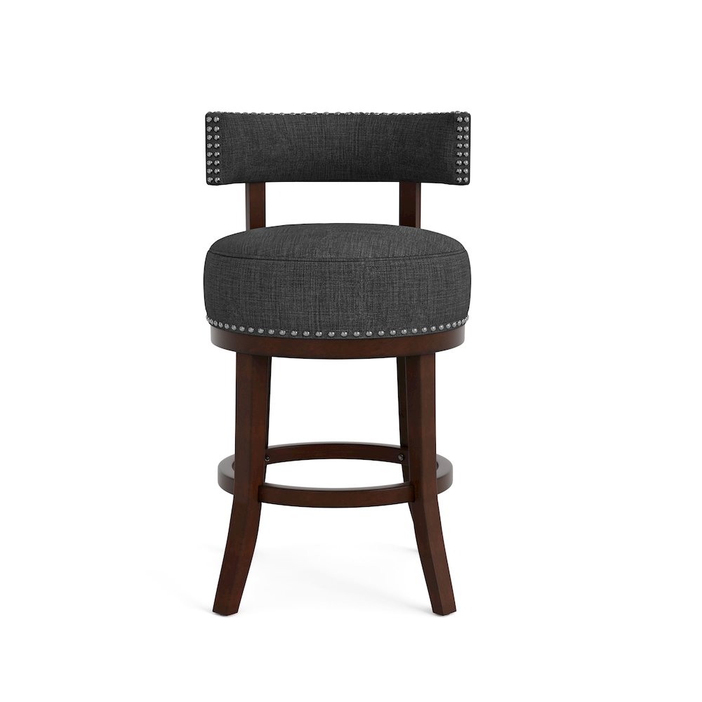 Kalin Fabric Swivel Bar Stool (Set of 2). Picture 3
