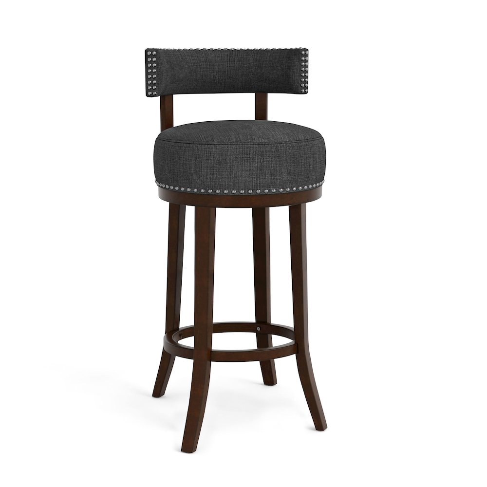 Kalin Fabric Swivel Bar Stool (Set of 2). Picture 2