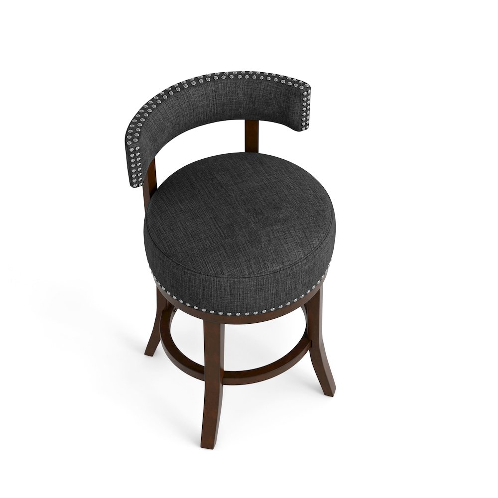 Kalin Fabric Swivel Bar Stool (Set of 2). Picture 3
