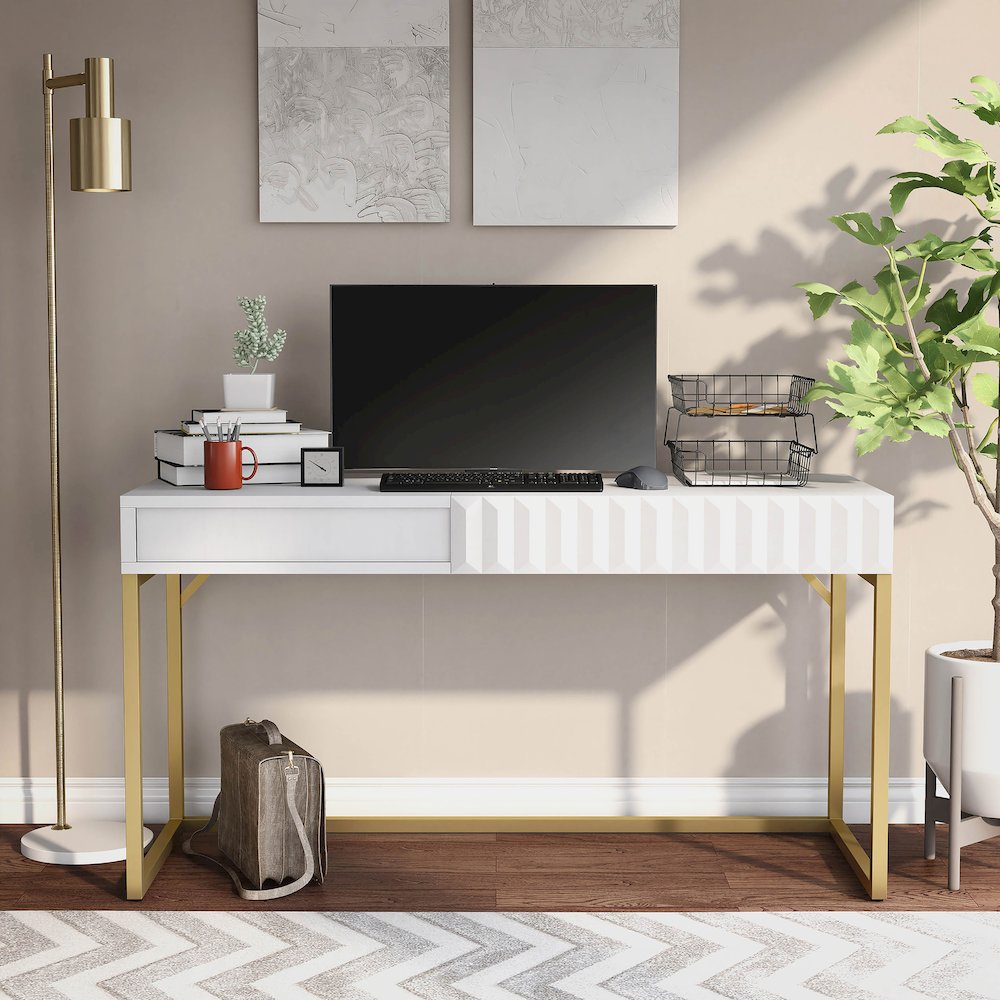 Giffore Contemporary Wood Lift-top Writing Desk. Picture 4