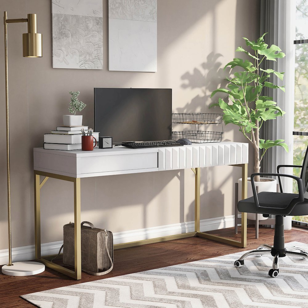 Giffore Contemporary Wood Lift-top Writing Desk. Picture 5