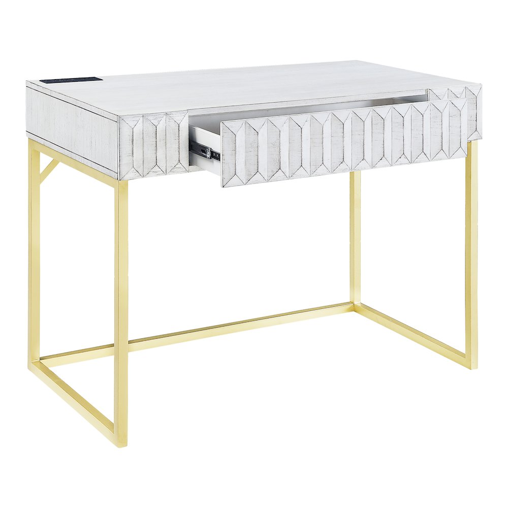 Giffore Wood Writing Desk with USB Port. Picture 1
