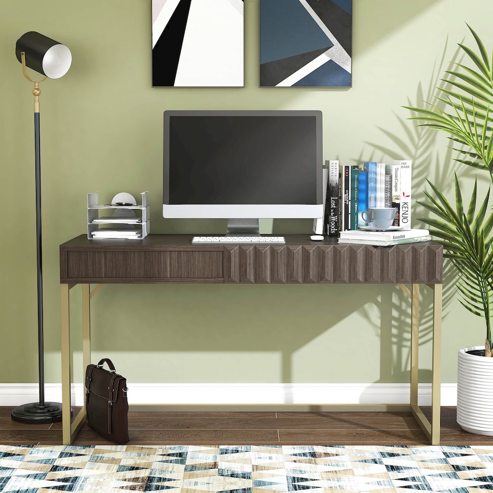 Giffore Contemporary Wood Lift-top Writing Desk. Picture 4