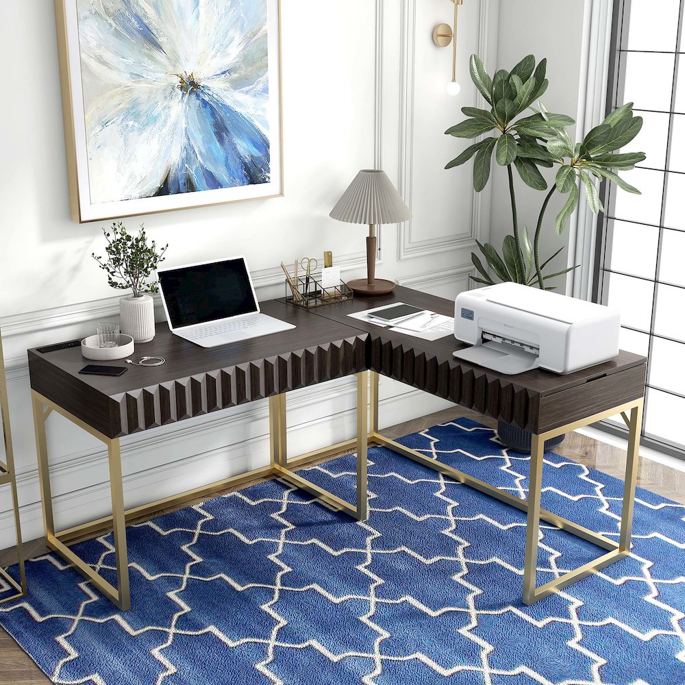 Giffore Wood 2-Piece Writing Desk Set. Picture 3