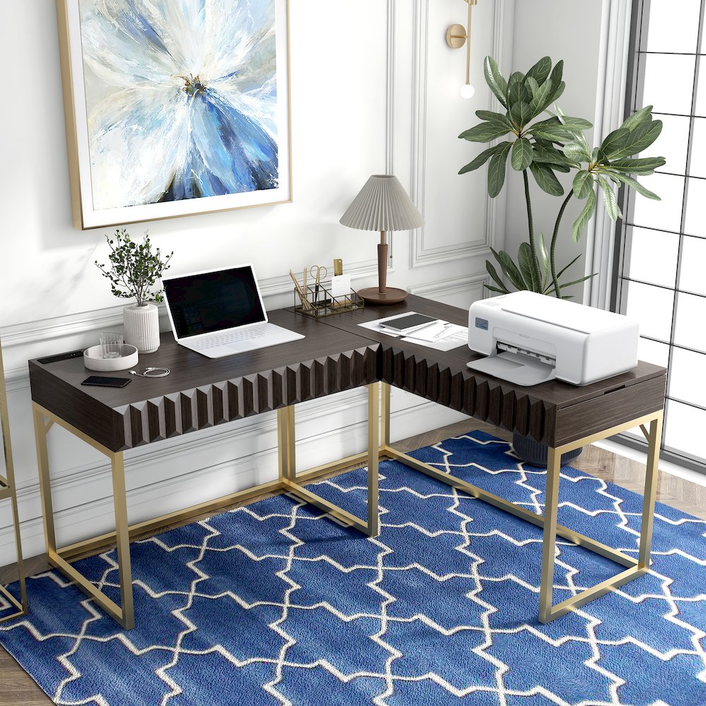Giffore Wood 2-Piece Writing Desk Set. Picture 4