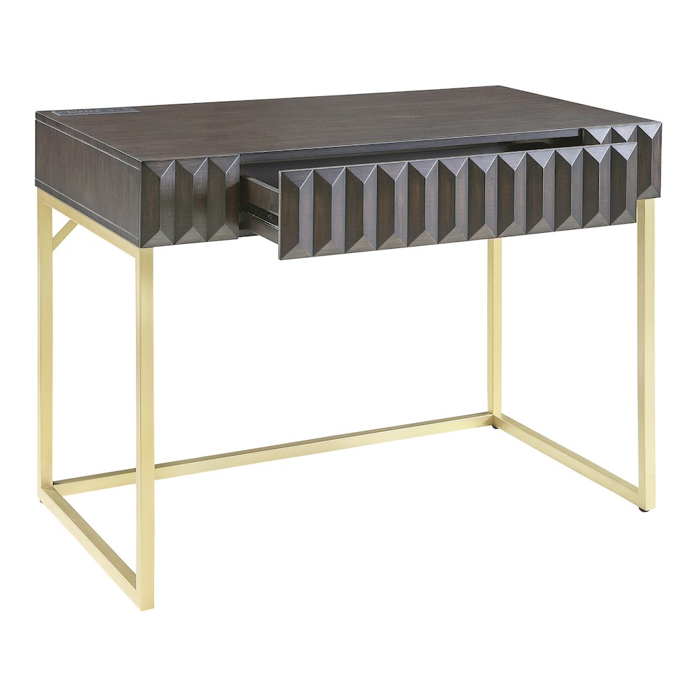 Giffore Wood Writing Desk with USB Port. Picture 1