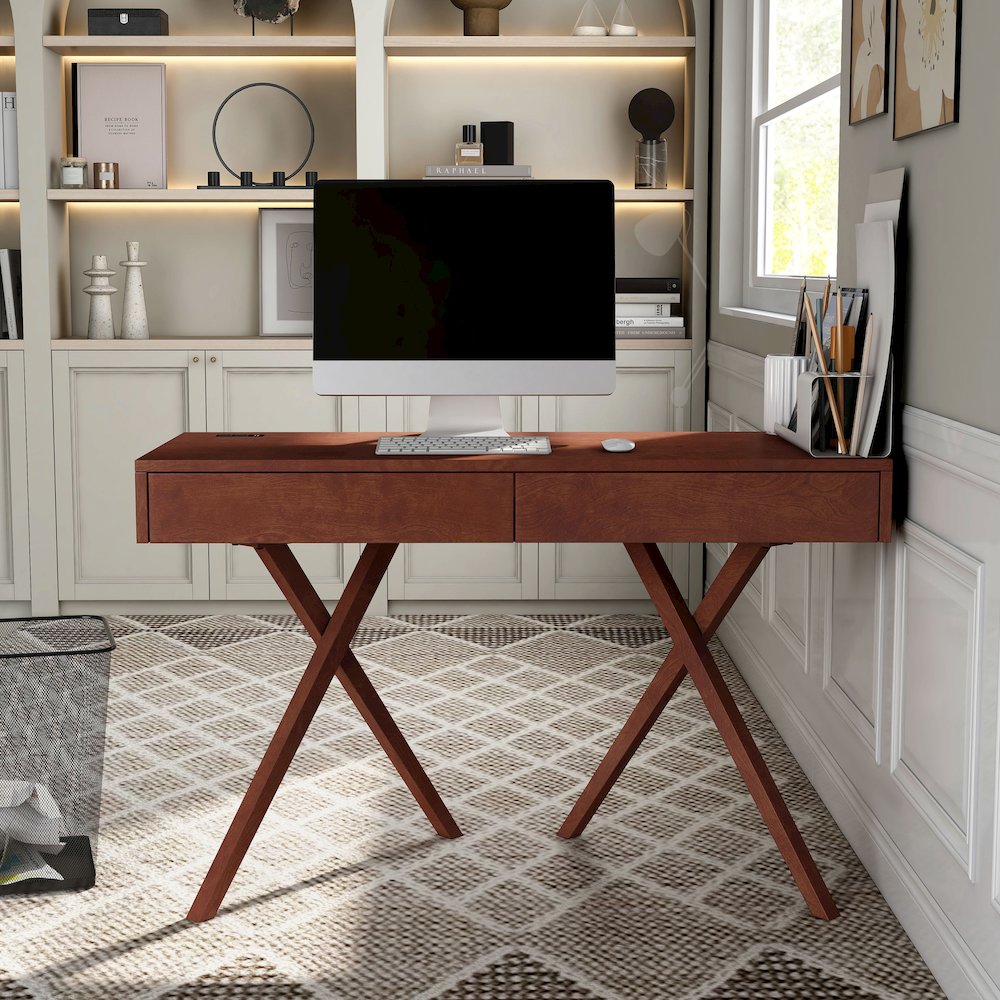 Alto Wood Writing Desk with USB. Picture 5
