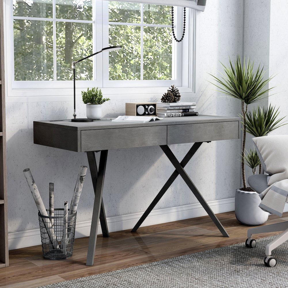 Alto Wood Writing Desk with USB. Picture 4