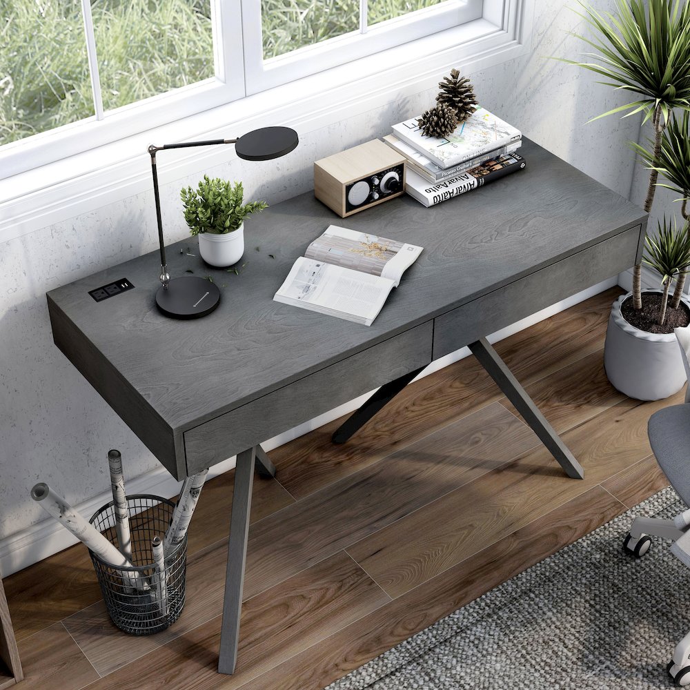 Alto Wood Writing Desk with USB. Picture 5