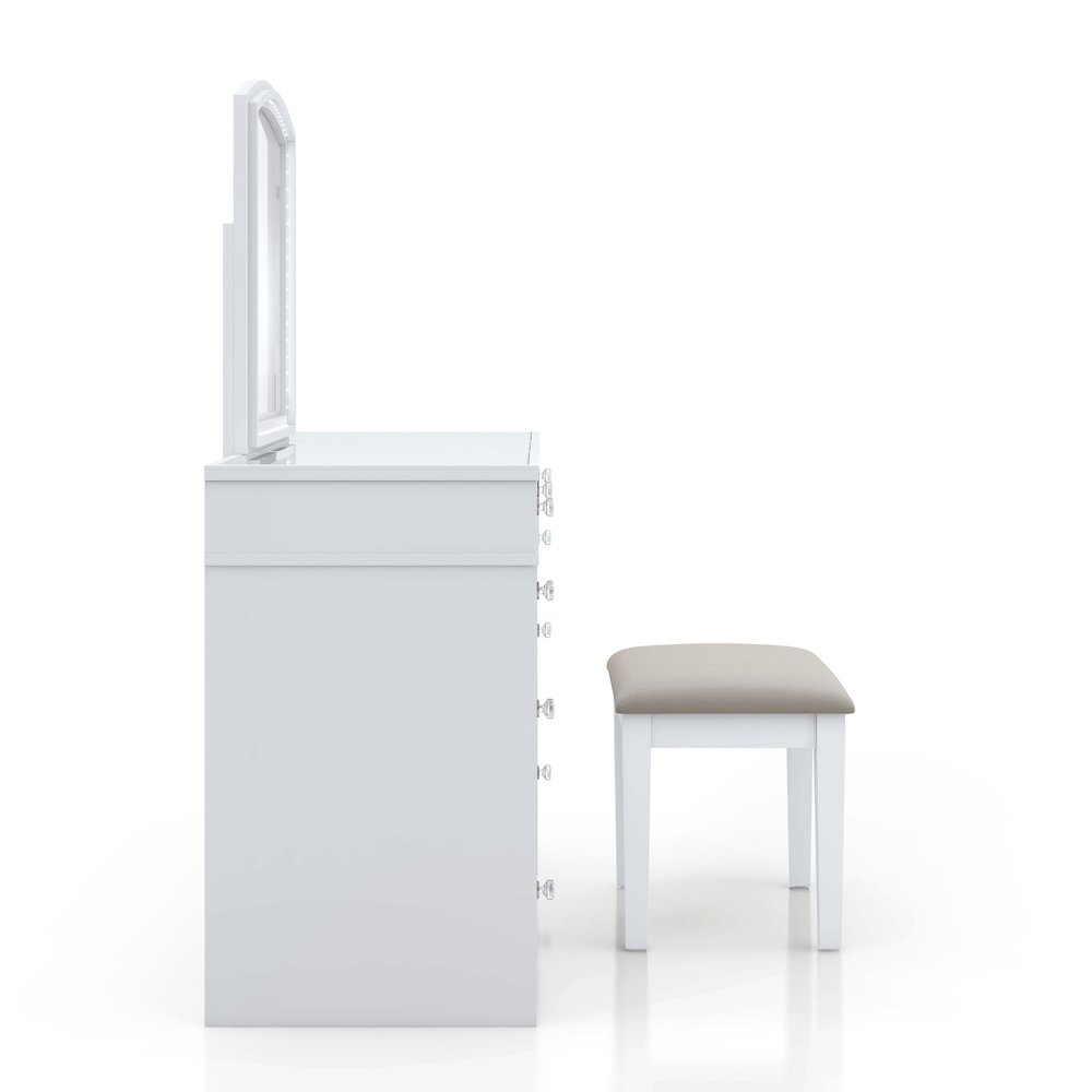 Galveston Solid Wood 3-Piece Vanity Set in White. Picture 3