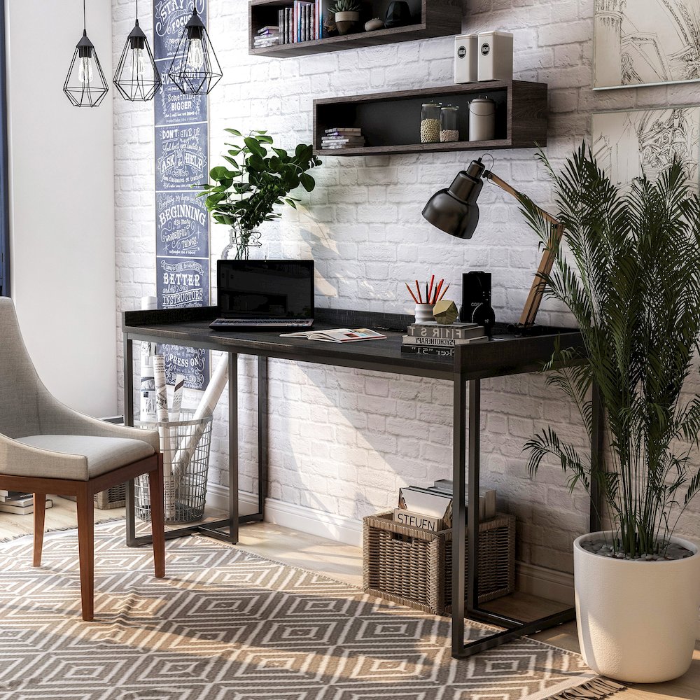 Timor Modern Wood Computer Desk with USB. Picture 5