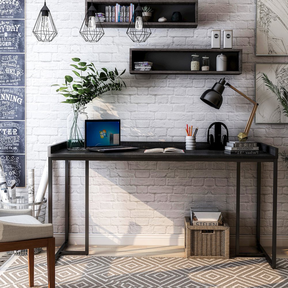 Timor Modern Wood Computer Desk with USB. Picture 6