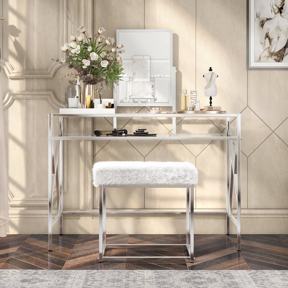 Ian Metal 3-Piece Bedroom Vanity Set. Picture 3