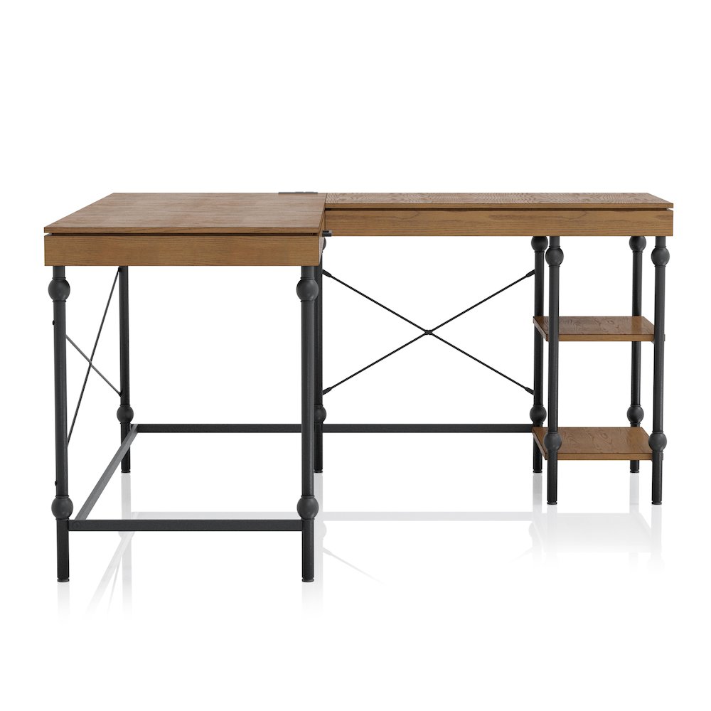 Diego L-shaped Wooden Desk. Picture 3