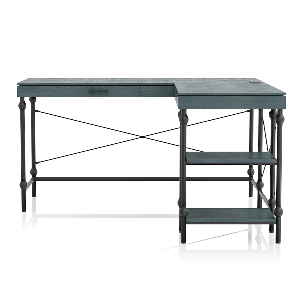 Diego L-shaped Wooden Desk. Picture 2