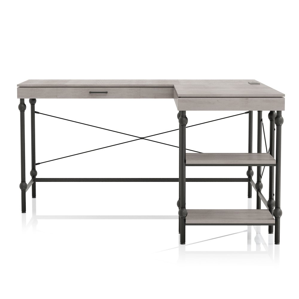 Diego L-shaped Wooden Desk. Picture 2