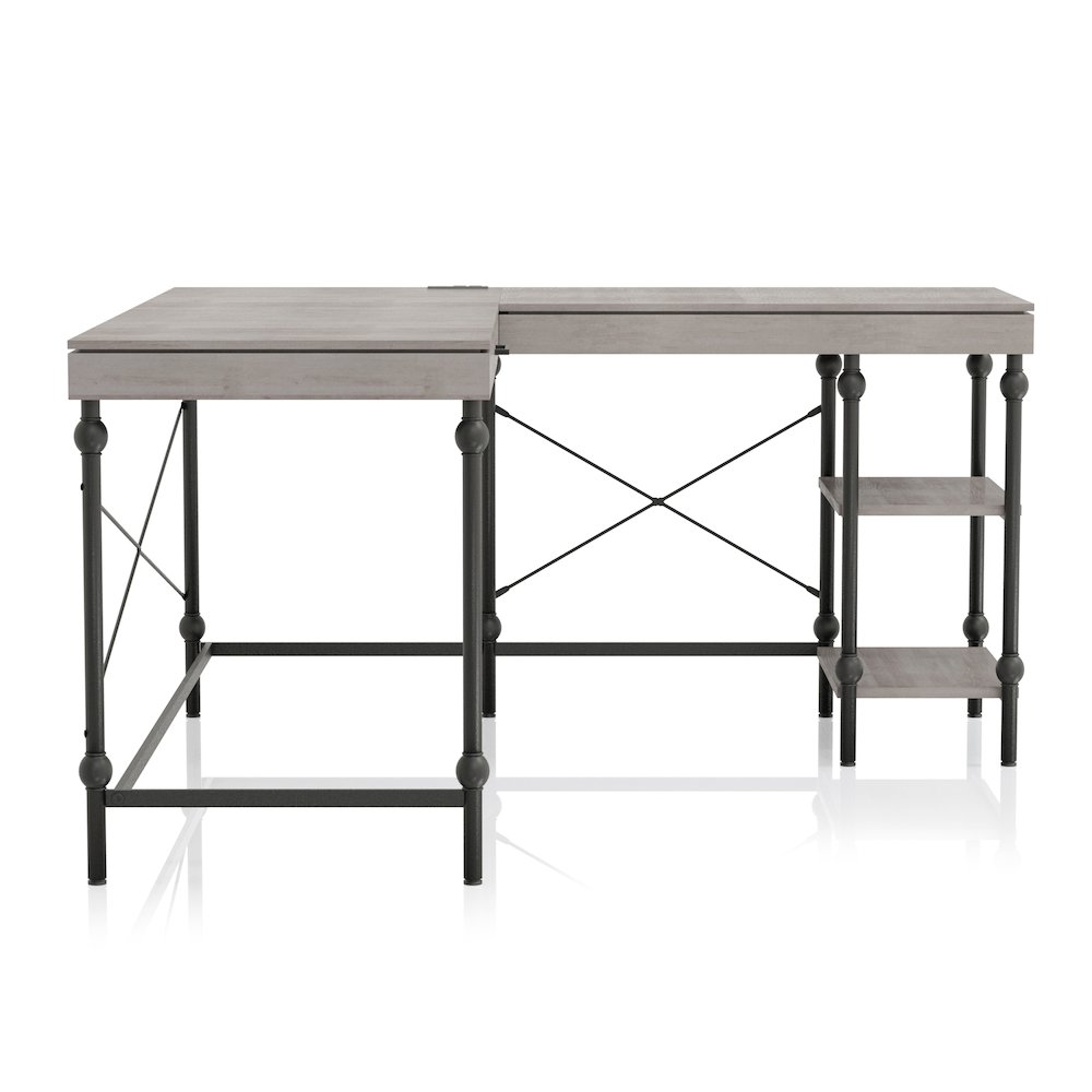 Diego L-shaped Wooden Desk. Picture 3