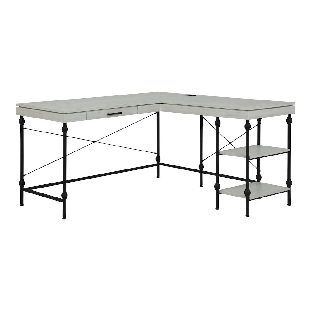 Diego L-shaped Wooden Desk. Picture 1