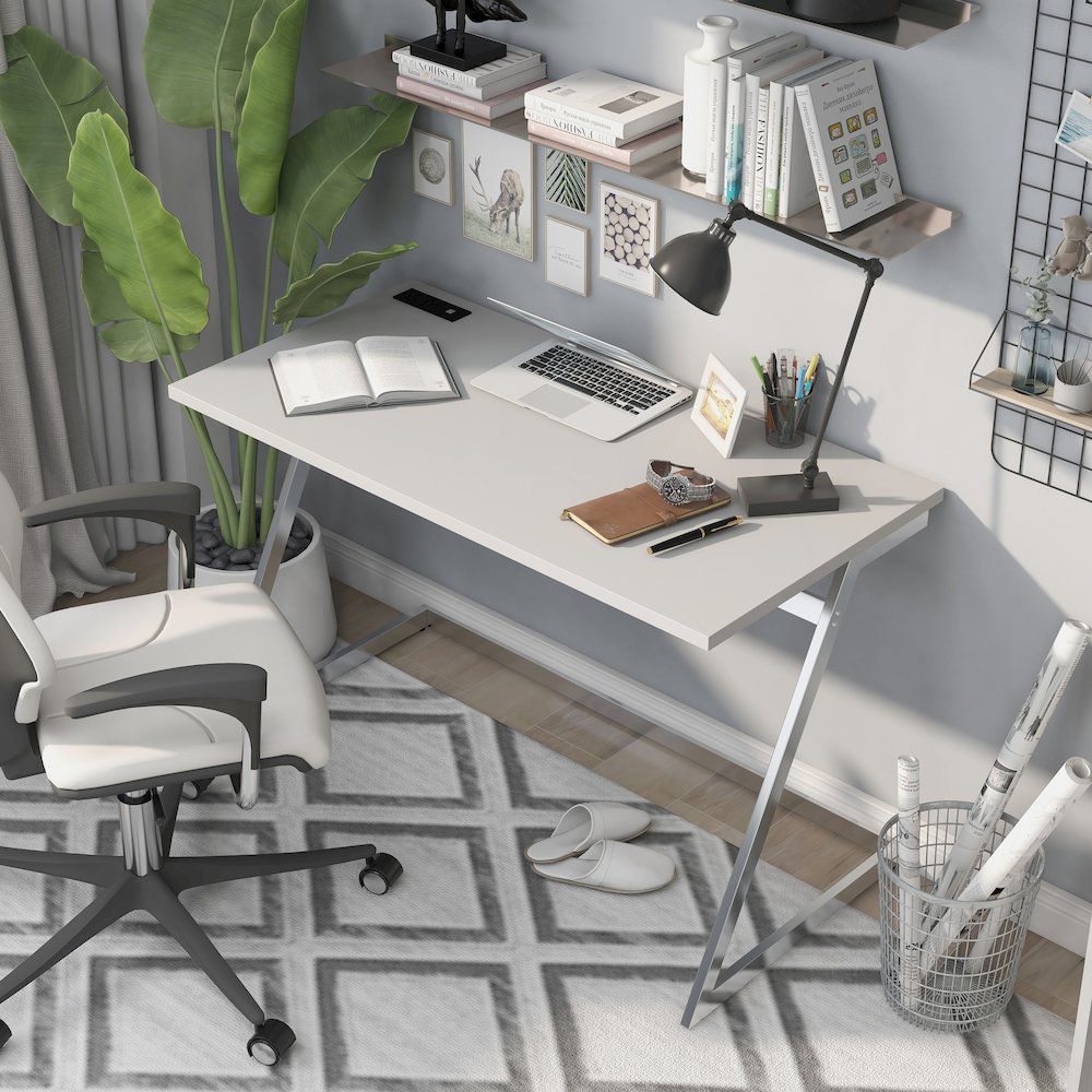 Cornica Metal Writing Desk with USB. Picture 5