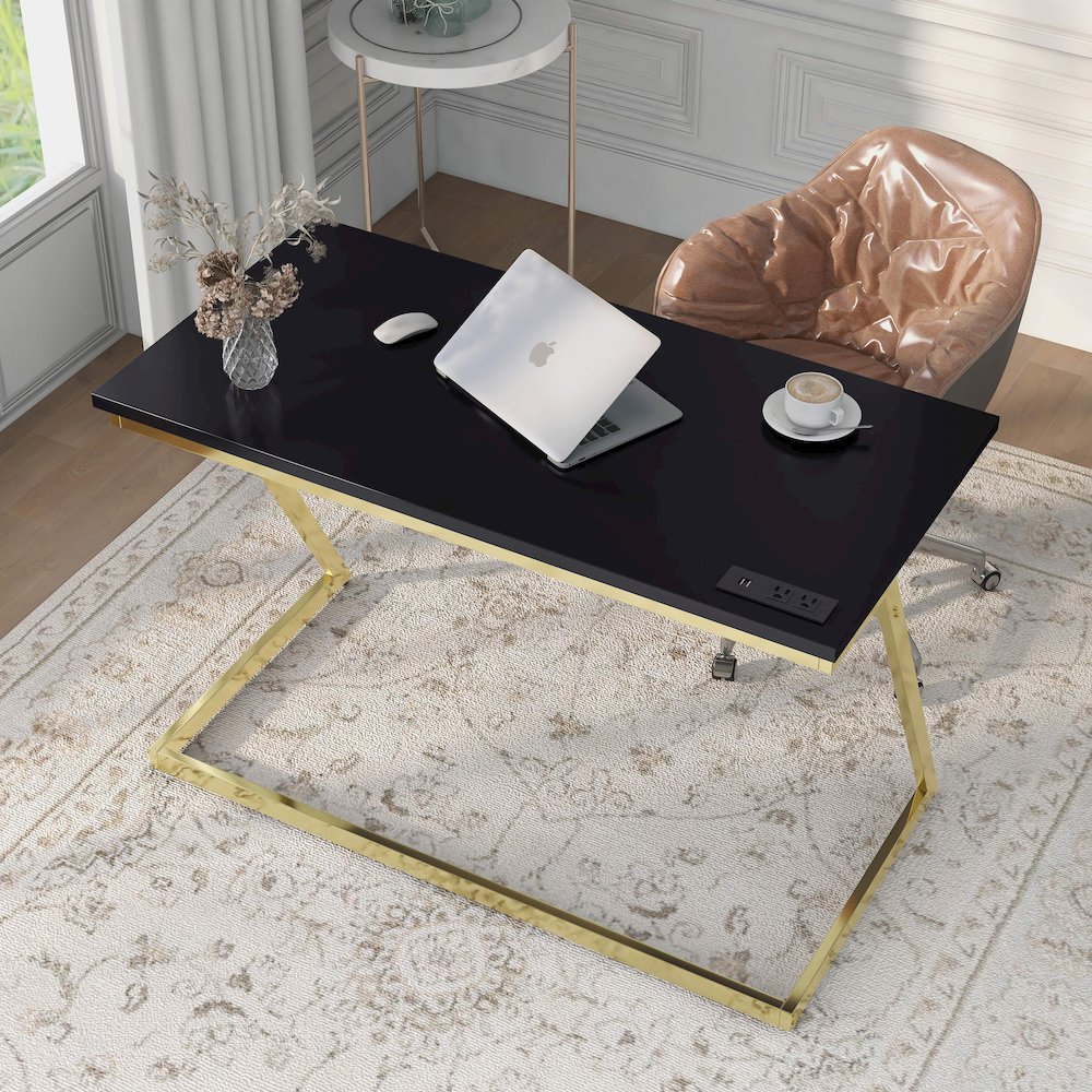 Cornica Metal Writing Desk with USB. Picture 5