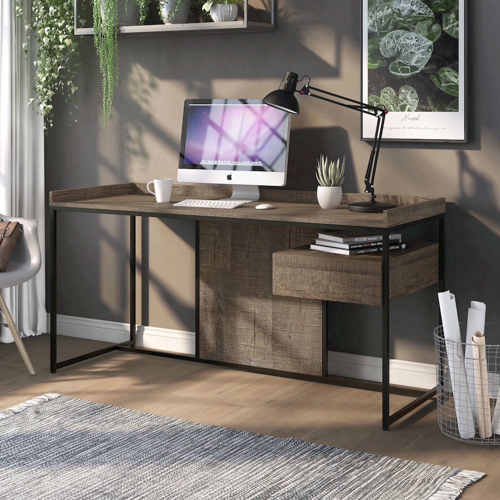Trela Wood Writing Desk with USB Plug. Picture 4