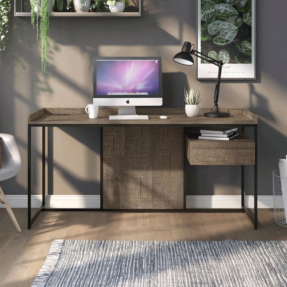 Trela Wood Writing Desk with USB Plug. Picture 5