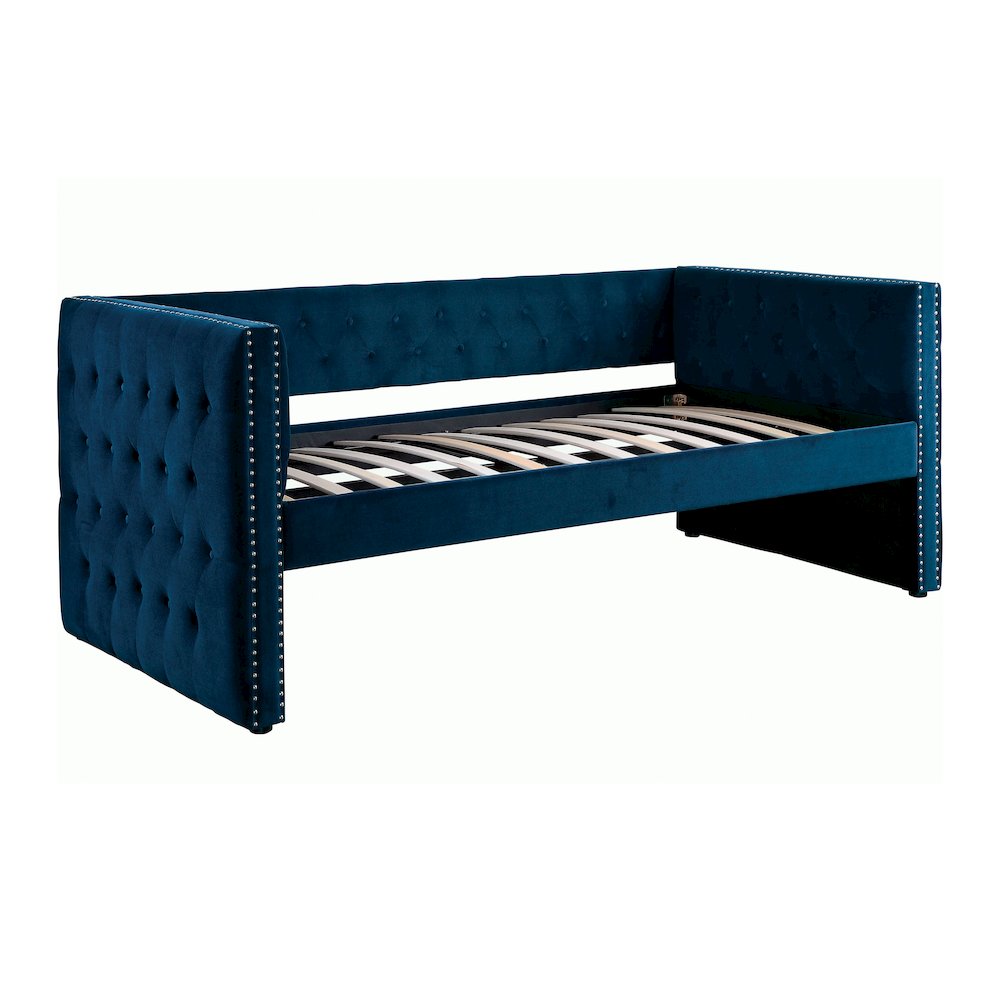 Elazar Transitional Flannelette Upholstered Twin Daybed. Picture 2