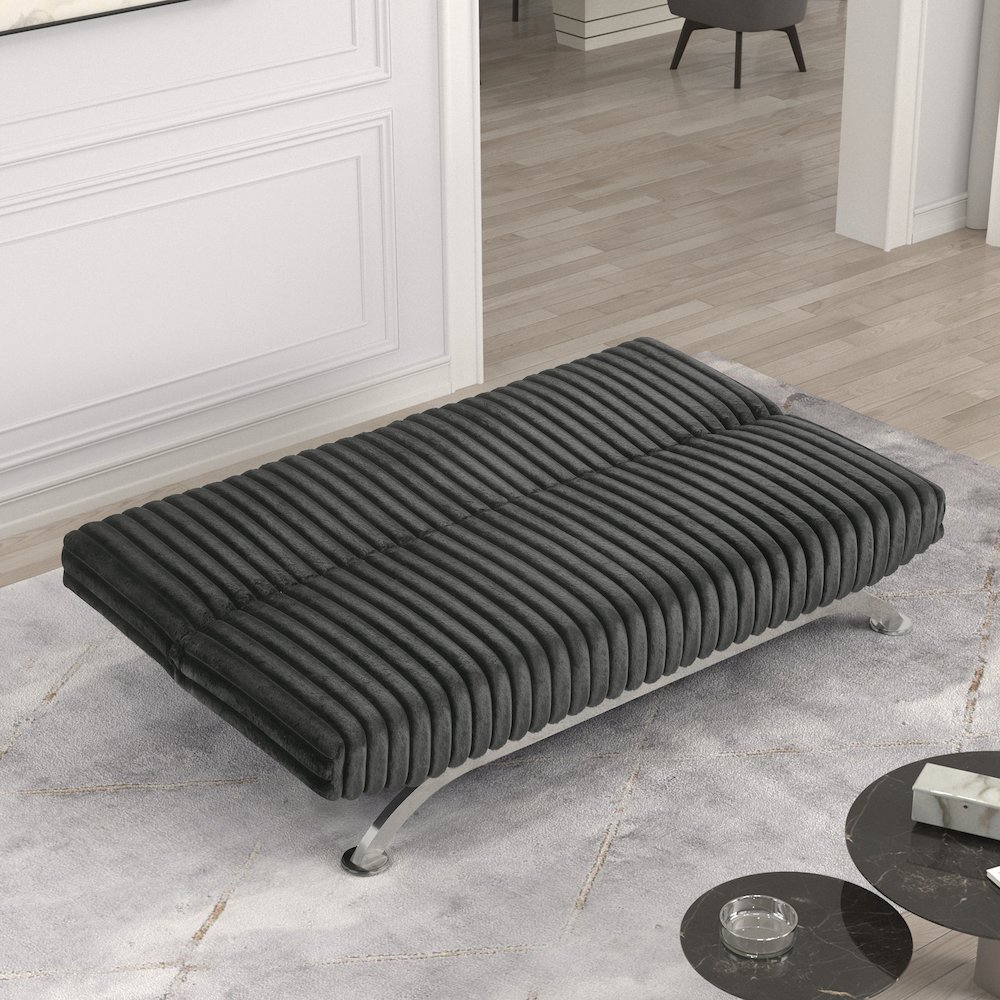 Sturon Upholstered Fabric Futon Sofa Bed. Picture 3