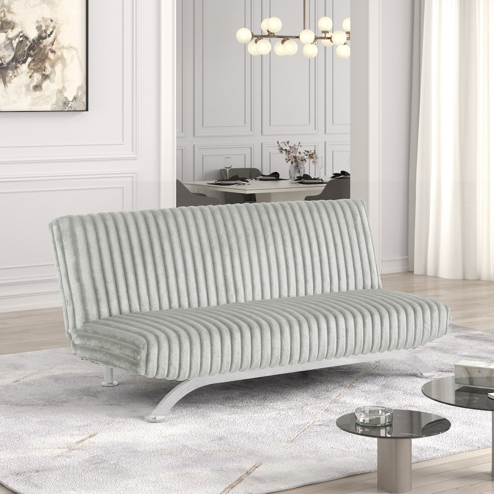 Sturon Upholstered Fabric Futon Sofa Bed. Picture 2