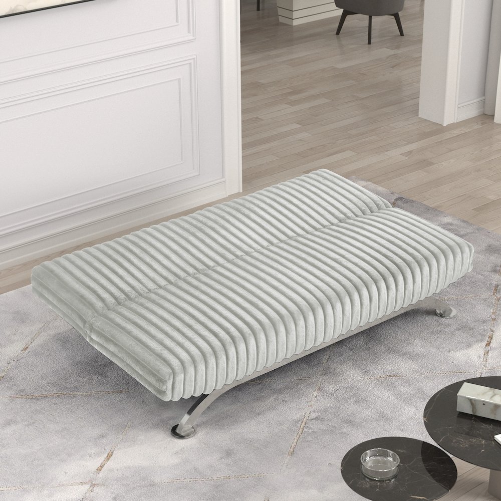 Sturon Upholstered Fabric Futon Sofa Bed. Picture 3
