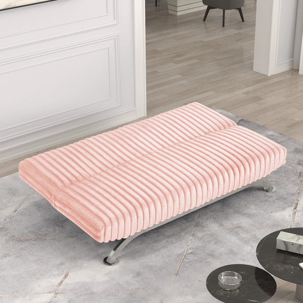 Sturon Upholstered Fabric Futon Sofa Bed. Picture 3
