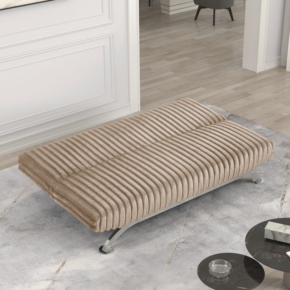 Sturon Upholstered Fabric Futon Sofa Bed. Picture 3