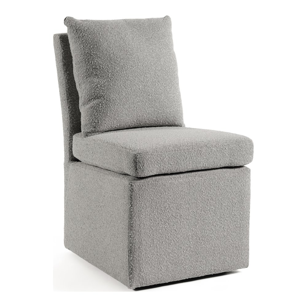 Jaine Modern Boucle Chenille Square Swivel Dining Chair. Picture 1