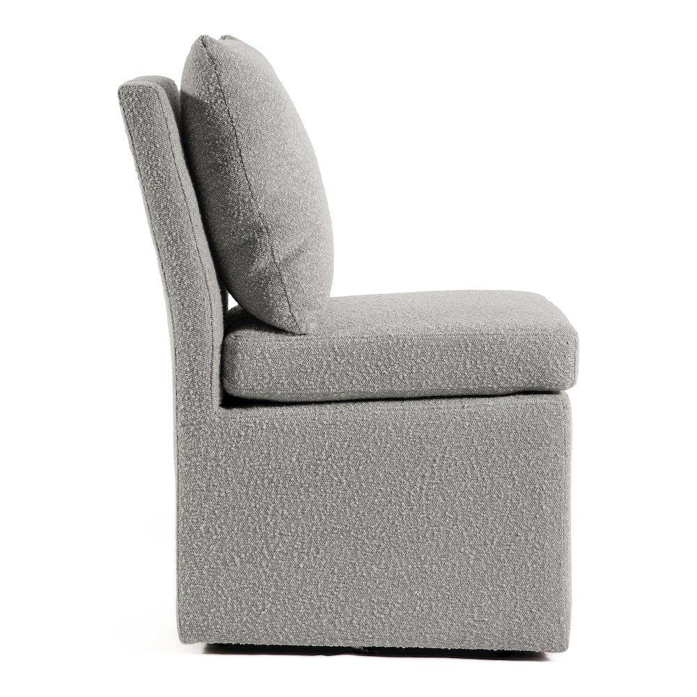 Jaine Modern Boucle Chenille Square Swivel Dining Chair. Picture 2